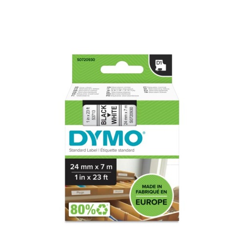 Dymo Label tape 53713 White/Black (S0720930)