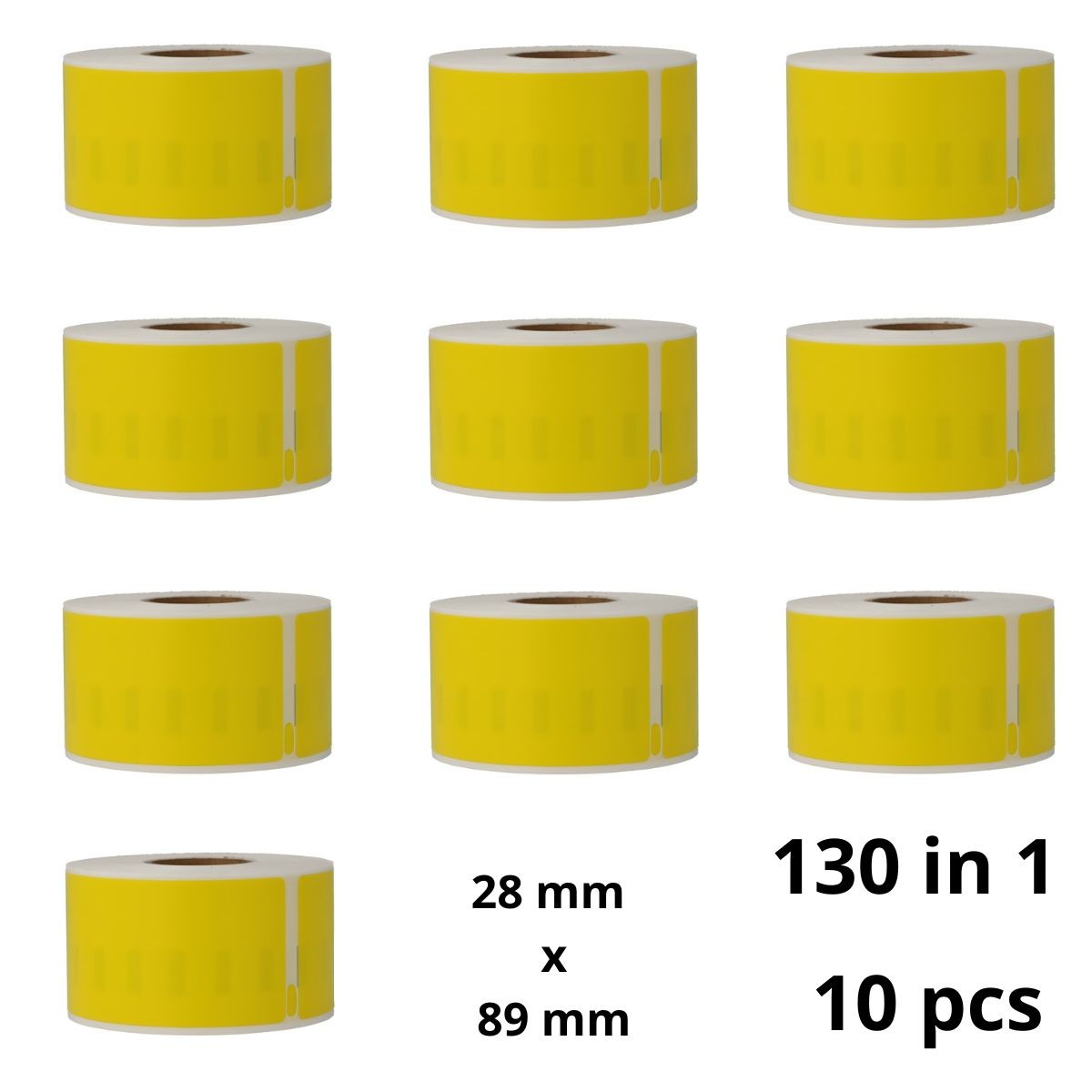 dymo-99010-s0722370-yellow-label-roll-dore-compatible-set-10-pcs