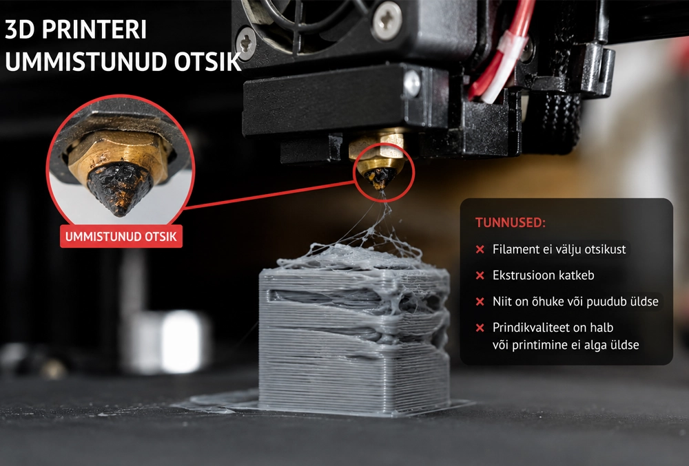 3D-printeri pihusti on ummistunud